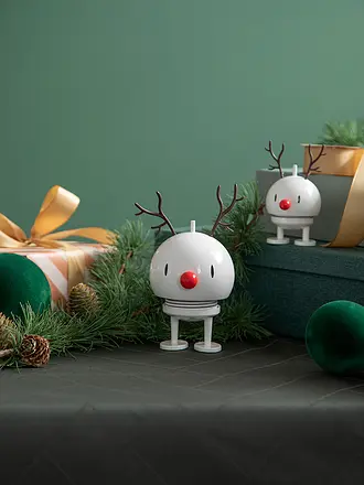 HOPTIMIST | Figurine décorative Noël Classic Bumble 9,5cm Renne Blanc | 